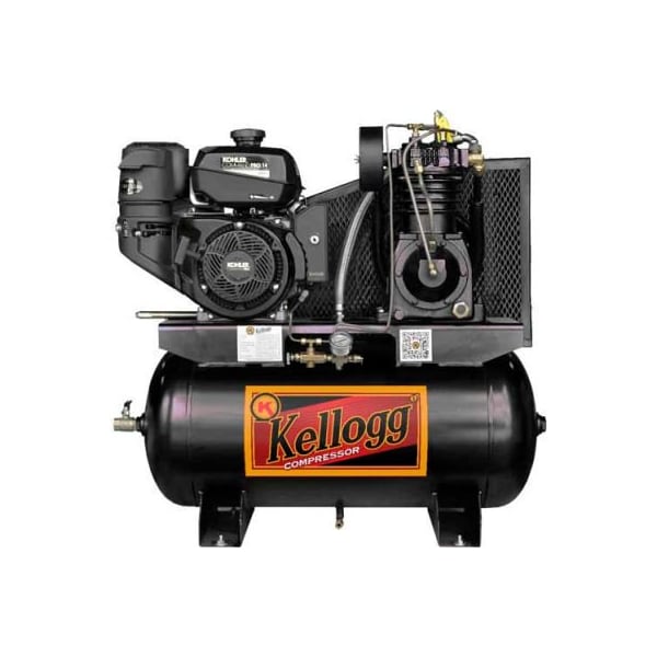 Kellogg Compressor Kellogg-American HD30GK14E-335, 14HP, Gas Comp, 30 Gal, 175 PSI, 27.9 CFM, Kohler, Elctric Startl L001132 - main